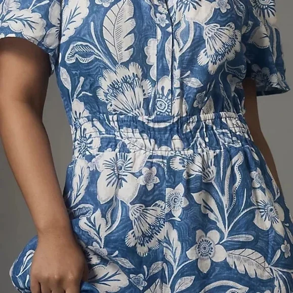 OPEN TO OFFERS Anthropologie The Somerset Wide Leg Linen Jumpsuit Size XS - Picture 4 of 4